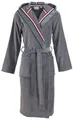Carl Ross Unisex-Bademantel 481310, Midilänge, Velours, Kapuze, Gürtel, Midilänge