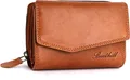 Benthill Damen Geldbörse Echt Leder - Portemonnaie mit RFID Schutz - Portmonee viele Kartenfächer - Echtleder Vintage Damenbörse inkl. Geschenkbox