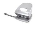 LEITZ Lochstanzer Locher metallic grau bis 30 Blatt Bürolocher aus Metall mit Griffmulde, rutschhemmende Unterseite