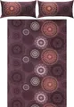 Erwin Müller Bettwäsche, Bettgarnitur Flanell - Mandala - mollig warm, temperaturregulierend, mit praktischem Reißverschluss - aubergine Größe 40x80 cm / 200x220 cm