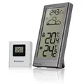Bresser Wetterstation mit Außensensor, Innen- & Außentemperatur, Wettertrend, Frostwarnung, Funkuhr, großes Display