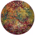 benuta Nest Kurzflor Teppich Casa Multicolor ø 120 cm - Bunter Teppich für Wohnzimmer