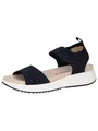 CAPRICE Damen Sandalen flach zum Schlupfen mit Glitzerdetails, Blau (Ocean Knit), 41 EU