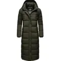 Navahoo Steppmantel Isalie zeitloser Wintermantel mit abnehmbarer Kapuze grün XXL (44)