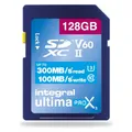 Integral 128GB ULTIMAPRO X3 UHS-II V60 Professional Grade SD Card Up to 300MB/s Read & 100MB/s Write (128 GB, SDXC, U3, UHS-II) (INSDX128G-300/100U2)