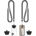 Handyband Universal Kordel Schwarz 2 Stück Nylon Smartphone Gurt