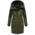 Navahoo Winterjacke Eissturm 14 Wasserabweisende Jacke mit Kapuze grün M (38)