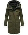 Navahoo Damen Winterjacke Jacke mit Kapuze Eissturm 14 Olive Forest Gr. M