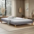 Homestyle4u Polsterbett 160x200 Futonbett Grau Doppelbett Bett Bettgestell mit Lattenrost - Grau