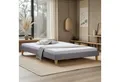 Homestyle4u Polsterbett 90x200 120x200 140x200 160x200 180x200 ohne Kopfteil Grau niedrig (Set, mit Lattenrost), Doppelbett 160 x 200 cm