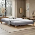 Polsterbett 160x200 Doppelbett Stoff Grau mit Lattenrost Futonbett Homestyle4u