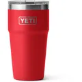 Yeti Coolers Rambler 20oz Stackable Isolierbecher (Größe 591ml, rot)