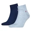 Tommy Hilfiger 2P Men Quarter Sock Blau/Hellblau Gr 43/46 Herren