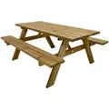 AXI Julie Picknicktisch aus Holz in Braun für 6 Personen | Picknick Tisch / Picnic Table / Picknickbank für Erwachsene | Set für den Garten | 17... - Braun