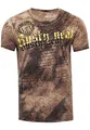 Rusty Neal T-Shirt Color Tie Dye Verwaschen in Batik-Optik Herren-Shirt mit Plakativen Front Print S M L XL XXL 3XL (Übergröße) Casual Fit Streetwear 156-1, Farbe:Braun, Größe S-3XL:L