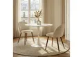 IDIMEX Essgruppe LOIRE/NAVIA, (3-tlg), Runder Esstisch Ø 80 cm mit Keramikplatte und 2 Stühlen Weiß/Beige