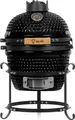 BBQ-Toro Kamado Grill Holzkohlegrill Ø 32 cm "HAIIRO" mit Grillrost und Thermometer, Schwarz