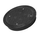 KM Schachtdeckel mit Rahmen DN315/Ø 315mm Schwarz - Polypropylen (PP) - Kindersicherung mit Edelstahlschrauben - Kontrollschacht