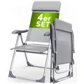 Casaria® Gartenstühle 4er Set Klappbar 7-Fach Verstellbar Alu mit hoher Rückenlehne Faltbar Balkon Campingstuhl Balkon Terrasse Klappstuhl Hochlehner
