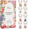 BlumensamenSet  8 Historische Blumen Samen Sorten  Mohnsamen, Akelei, Ritters...