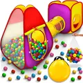 Spielzelt +Tunnel + 200 Bälle + Tasche Kinderzelt Bällebad Spielhaus Babyzelt
