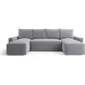 BEDANTE ECKSOFA mit Schlaffunktion SAVIO U Poso 55 Grau U-Form Sofa mit Stauraum Bettkasten Wohnzimmersofa Couch Sofa Bettsofa Bettkasten Bettcouch - Grau