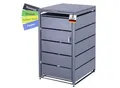 Mülltonnenbox 1er Tonne bis 240 Liter Anthrazitgrau RAL 7016 verzinkter Stahl Premium Dämpfer Aufkleber-Set wetterfest