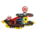 Kinder Spielzeug-Garage – 2 Etagen – Mit Auto, Schranke & Waschanlage – Inkl. Verkehrsschilder – ca. 47 x 24 x 35,5 cm