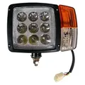 Linker LED-Scheinwerfer mit Blinker und Positionslicht, geeignet für Traktor, Mähdrescher, Bagger, Schneepflug, 27 W, 12–24 V, 2