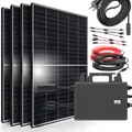 SUNNIVA® 1800W Balkonkraftwerk 800W komplett Steckdose - TSUN 800W Wechselrichter - PV Solaranlage Komplettset - 4x 450W (1800W) Solarmodule - inkl. 5m Kabel - Bluetooth, WIFI