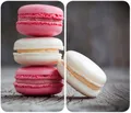 WENKO Herd-Abdeckplatte Universal Modell Macarons, Glas, (Set, 2 tlg), Herdabdeckung für alle Herdarten, kratzfest, mit rutschfesten Füßen