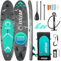 Fitleap Premium Stand Up Paddle Board aufblasbar - SUP Board Set mit Hochdruckpumpe, verstellbarem Paddel und Rucksack - Ideal für Anfänger und Profis - Perfekt für Yoga, Surfen und Wassersport
