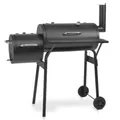 HECHT Sentinel Minor Holzkohlegrill Grillwagen mit Deckel | Thermometer | 2 Brennkammern | Drosselklappen