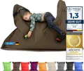 Lazy Bag Sitzsack XL 250 Liter Braun - Wasserfester Riesensitzsack für Indoor & Outdoor | Waschbarer Bean Bag für Kinder & Erwachsene