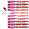 edding 3000 Permanentmarker - pink - 10 Stifte - Rund-Spitze 1,5-3 mm - schnell trocknender Permanent Marker - wasserfest, wischfest - für Karton, Kunststoff, Holz, Metall - Universalmarker