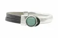 QOSS Armband GWEN vintage schwarz Stein grün rund