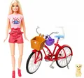 DOLL BARBIE PINK PASSPORT NETHERLANDS doll with bike + accessories HWJ00