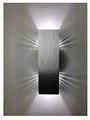 SpiceLED Wandleuchte | ShineLED-14 | Schalter | 2x7W Weiß | hell silbernes Gehäuse | Schatteneffekt | High-Power LED Wandlampe