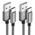 USB C Kabel 3M [2 Stück] Ladekabel Usb C 3.1A Typ C Schnellladekabel Nylon USB A auf USB C Ladekabel für Samsung Galaxy S24 S23 S22 S21 S20 Note 10, A53 A52 A33 iPhone 16 15 Pro Max