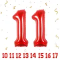 Geburtstag zahlen luftballon 11 jahre | Folienballon Rot Folienballon in 40"1...