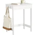 SoBuy Schreibtisch mit 1 Schublade und 2 Haken MDF Weiß FWT43-W