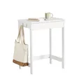 SoBuy Schreibtisch mit Schublade und 2 Haken,Computertisch Arbeitstisch,FWT43-W