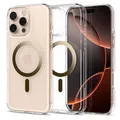 Spigen für iPhone 16 Pro Hülle [Anti-Yellowing] Ultra Hybrid MagFit Case Handyhülle Transparent Dünn Slim Kompatibel mit MagSafe -Gold
