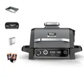 Ninja Woodfire Electric BBQ Grill & Smoker & Air Fryer, 7-in-1 Outdoor BBQ Grill, Air Fry, Smoke, Roast, Bake and more, Weather Resistant, Non-Stick, Portable, Electric, Grey/Black OG701EU