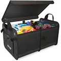 ATHLON TOOLS Premium Kofferraumtasche mit Deckel - 60 Liter XXL Kofferraum-Organizer - Extra stabile & wasserfeste Böden - mit Antirutsch-Klett