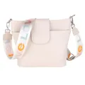 MIRROSI® Umhängetasche Damen, Echtleder, Made in Italy, BOHO Style30x24,50x9cm (BXHXT) viel Stauraum, Handtasche, Brusttasche, Crossbody Bag (1 Tasche & 2 Gurte) (Beige (Love))