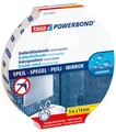 tesa Powerbond Mirror Doppelseitiges Montageband weiß für Spiegel Klebeband, 19mm×5m