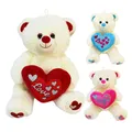 3 Stück Teddy Sortiment mit glitzernden Herzen - ca. 38 cm Kuscheltier Herz