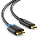 deleyCON 2m USB 3.0 Kabel - Stecker Typ 3.1 - USB C auf Micro USB - 5 Gbit/s Ladekabel Datenkabel für z.B. Smartphone Tablet Notebook Ladegerät - Schwarz