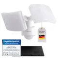 Maxkomfort LED Außenwandleuchte mit Bewegungsmelder Fluter Weiß Schwenkbar | 40W Neutralweiß 4000K IP65 3200lm | Eckmontage | Steuerung bis 500W | SUN3200